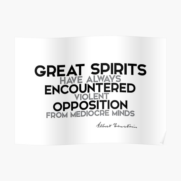 great spirits encountered opposition - einstein Poster