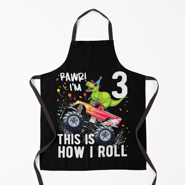 Item preview, Kids 3 Year Old T Rex Dinosaur Monster Truck Rawr Im 3 This Is How I Roll 3rd Birthday Boys And Girls designed and sold by HugheDemeyer.