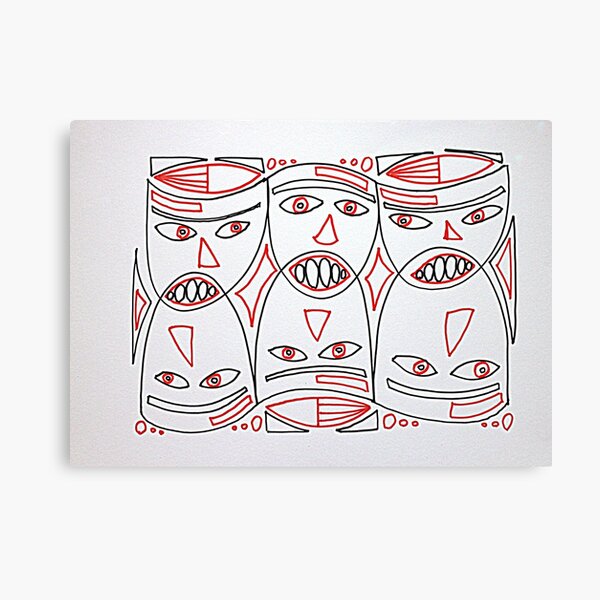 Red and Black Masks Canvas Print