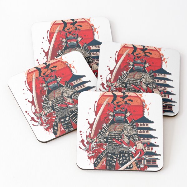 Item preview, Japanese Samurai In A Red Sunset Background designed and sold by Hodkiewicz202.
