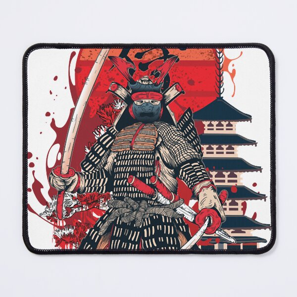 Item preview, Japanese Samurai In A Red Sunset Background designed and sold by Hodkiewicz202.