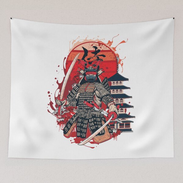 Item preview, Japanese Samurai In A Red Sunset Background designed and sold by Hodkiewicz202.