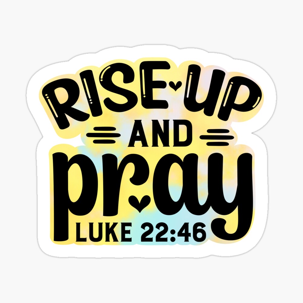 Rise Up and Pray Scripture Quote Classic Round Sticker, Zazzle