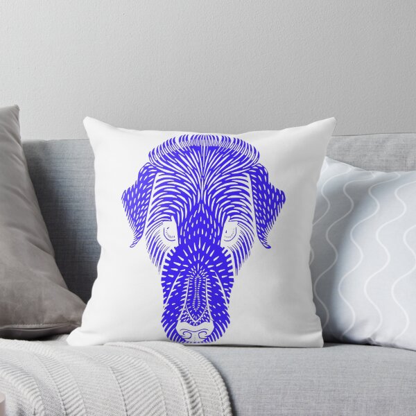 Item preview, Unique Artistic Dog's Head with a Long Nose: Edited Dog's Head (1920) By Julie De Graag Color Blue with a Stretched Face and an Extended Snout designed and sold by TeachUrb.