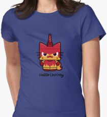 Hello (Angry) Unikitty Women's Fitted T-Shirt