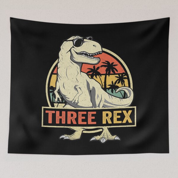Item preview, Kids Three Rex 3rd Birthday Third Dinosaur 3 Year Old designed and sold by HugheDemeyer.