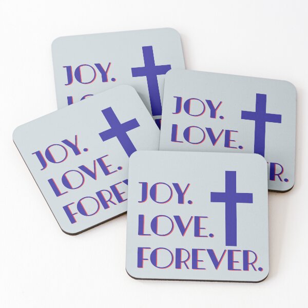Item preview, JOY.LOVE.FOREVER. Christian design declares your belief in faith, joy, Love, and Forever for men, women, teens, kids, for sunday school, church outings, Church field trips designed and sold by tranquilbeach.