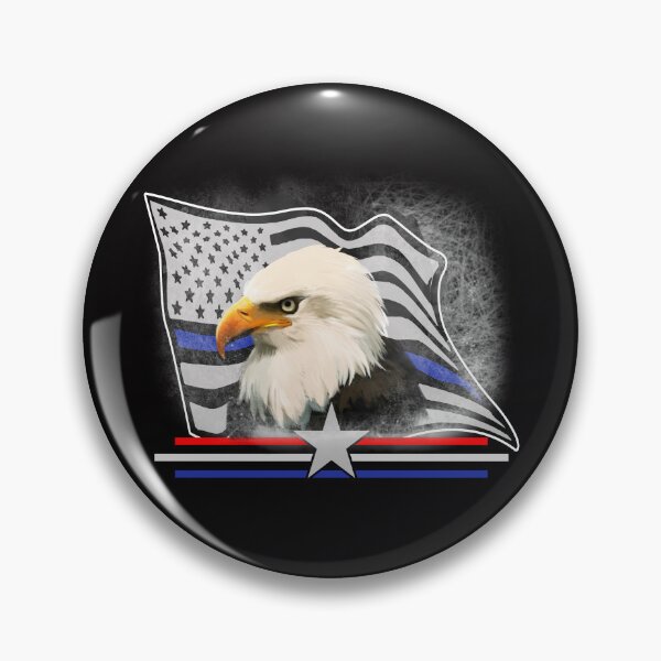 Item preview, Thin Blue Line Police Officer Bald Eagle American Flag  designed and sold by Buyeseoshop.