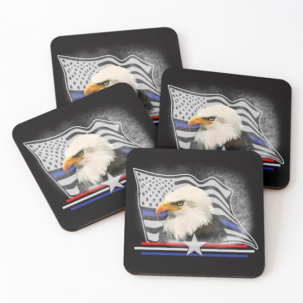 Item preview, Thin Blue Line Police Officer Bald Eagle American Flag  designed and sold by Buyeseoshop.