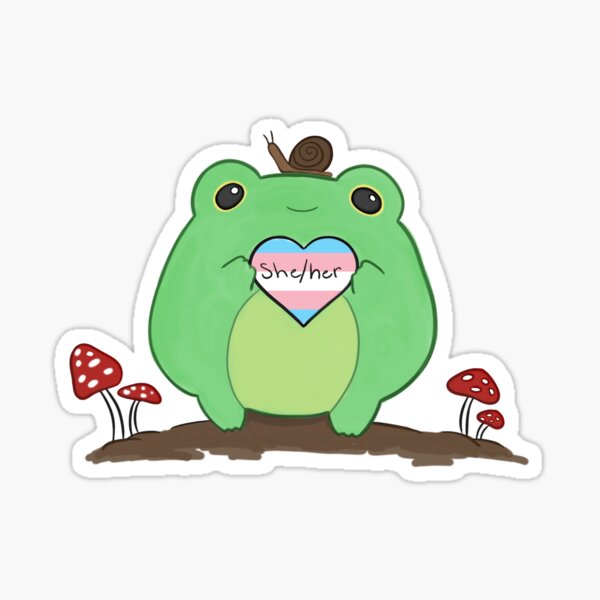 Pronoun Frog She Her Trans Sticker