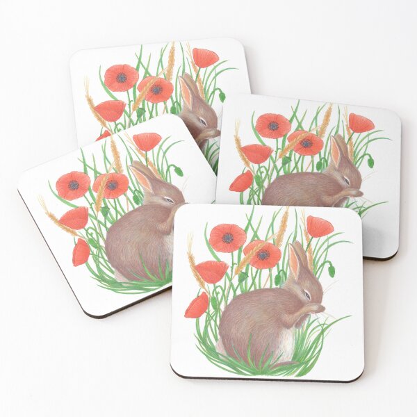 Item preview, shy bunny among poppies designed and sold by EllenLambrichts.