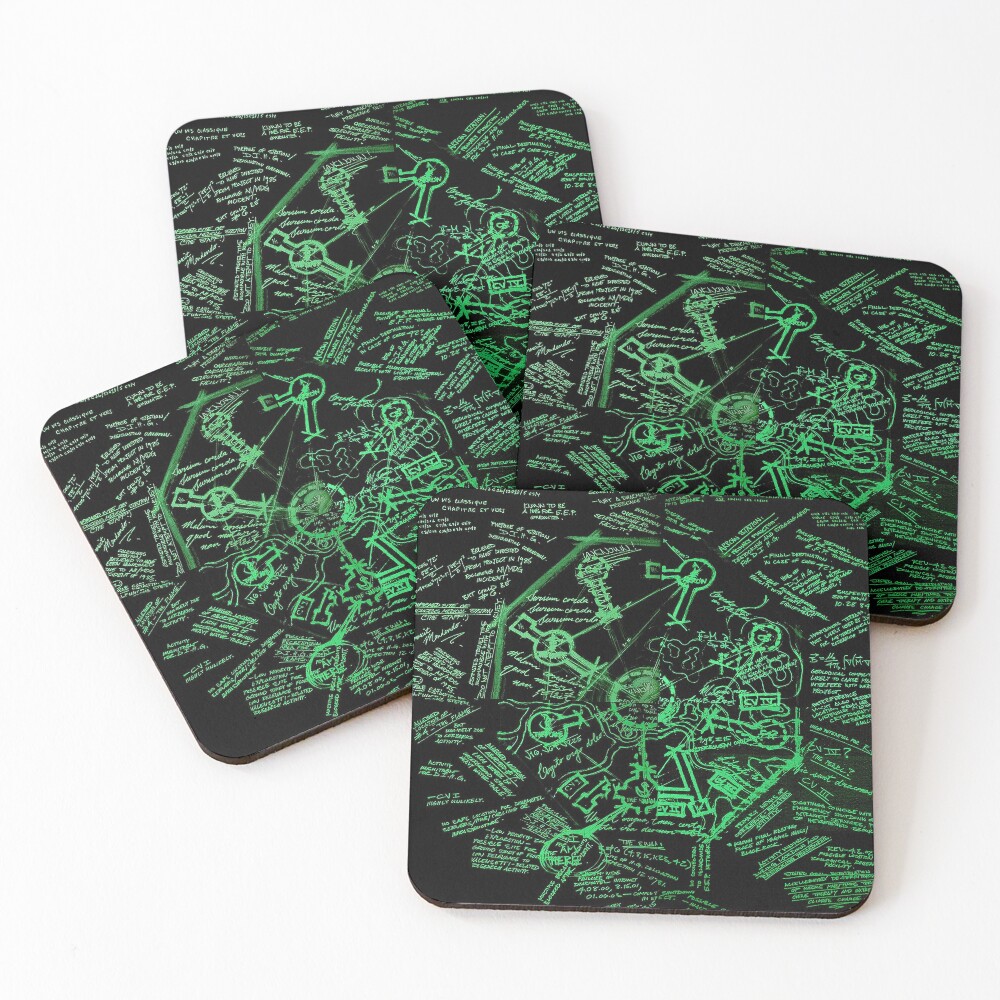 Dharma Stations Blast Door Map (Lost TV show) Coasters (Set of 4)