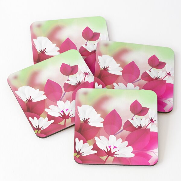 Item preview, White Pink Flower Art  designed and sold by Tshirtstory.