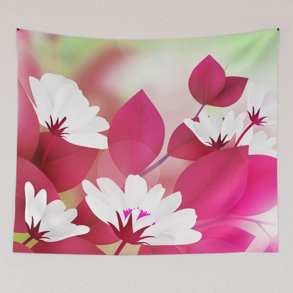 Item preview, White Pink Flower Art  designed and sold by Tshirtstory.