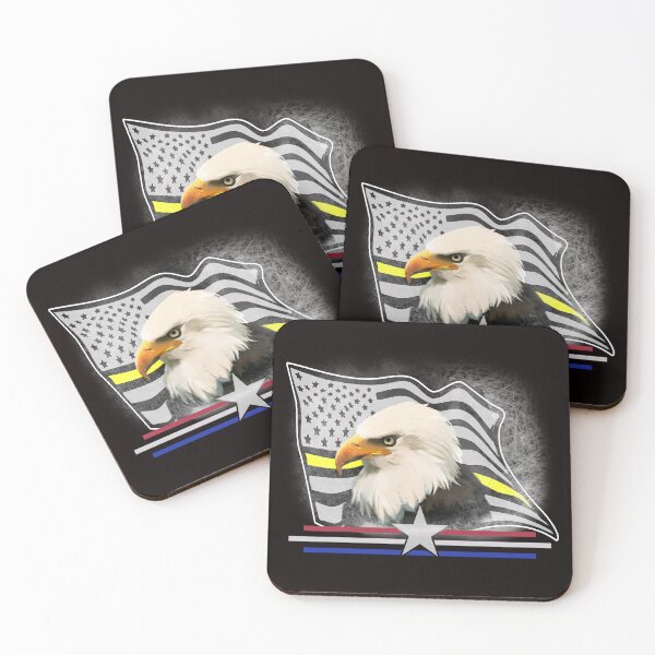 Item preview, Dispatcher Thin Gold Line American Flag Bald Eagle designed and sold by Buyeseoshop.