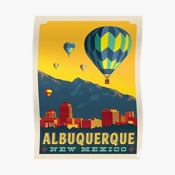 "Albuquerque, New Mexico Travel Vintage Poster" Poster for Sale by