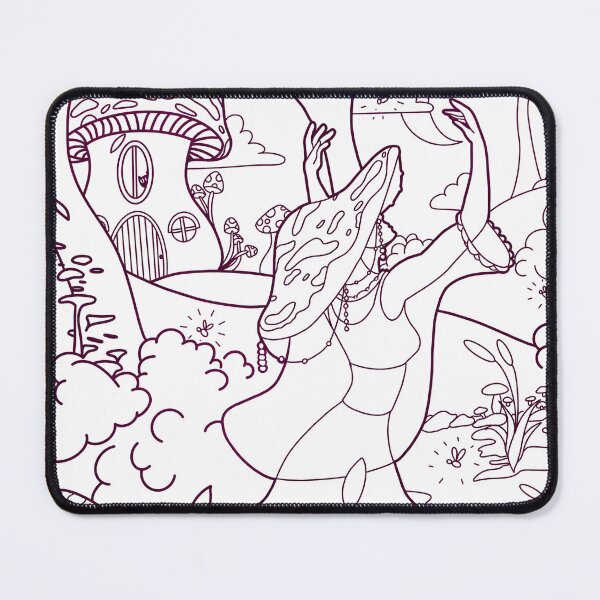 Item preview, Trippy Mushroom Lady Outline Coloring  designed and sold by catartlady.