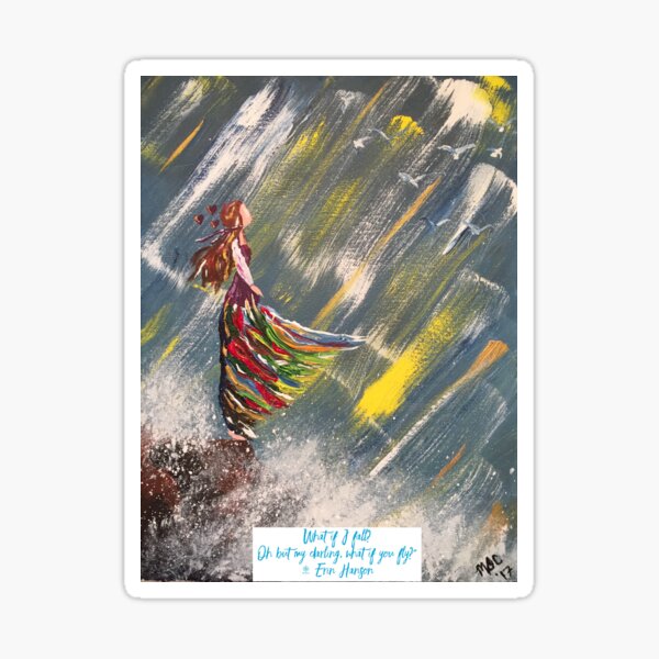 "Swept Away" with Script Sticker