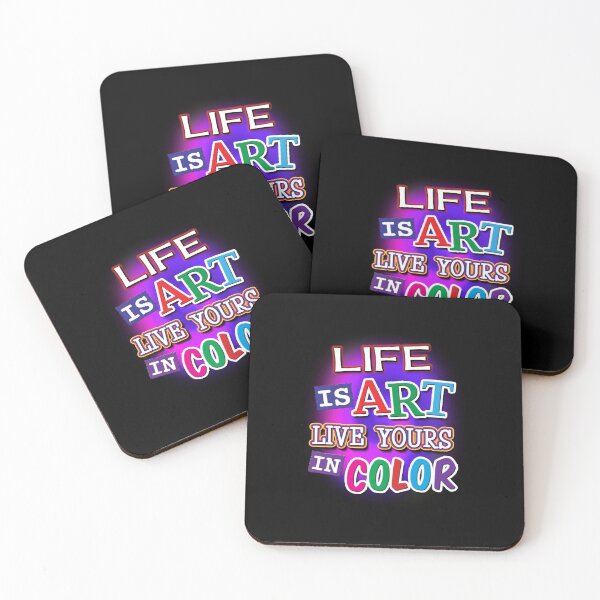 Item preview, 'Life Is Art Live Yours In Color ALT' (Black) designed and sold by The Button Gal.