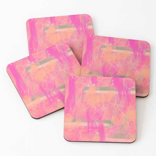 Item preview, Abstract green and bright pink garden designed and sold by Artistestella.