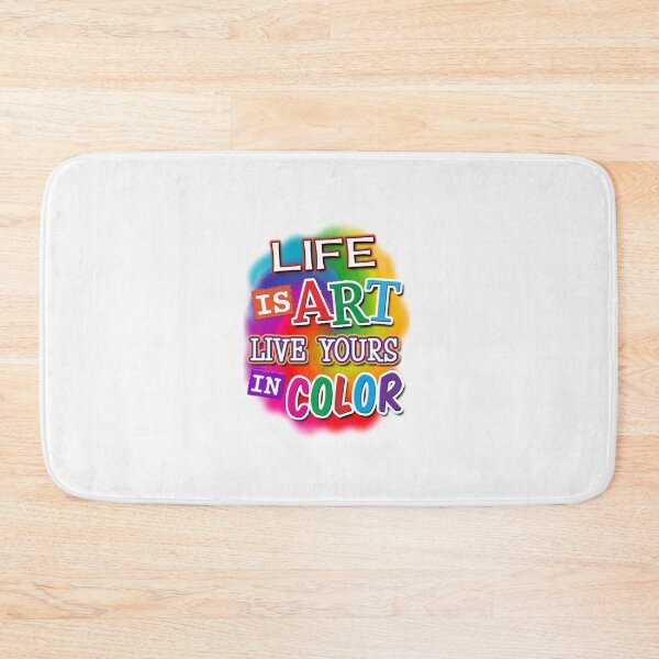 Item preview, 'Life Is Art Live Yours In Color' (White) designed and sold by The Button Gal.