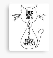 Lienzo Gatos Tshirt El tiempo pasado con los gatos nunca se pierde Refrán divertido
