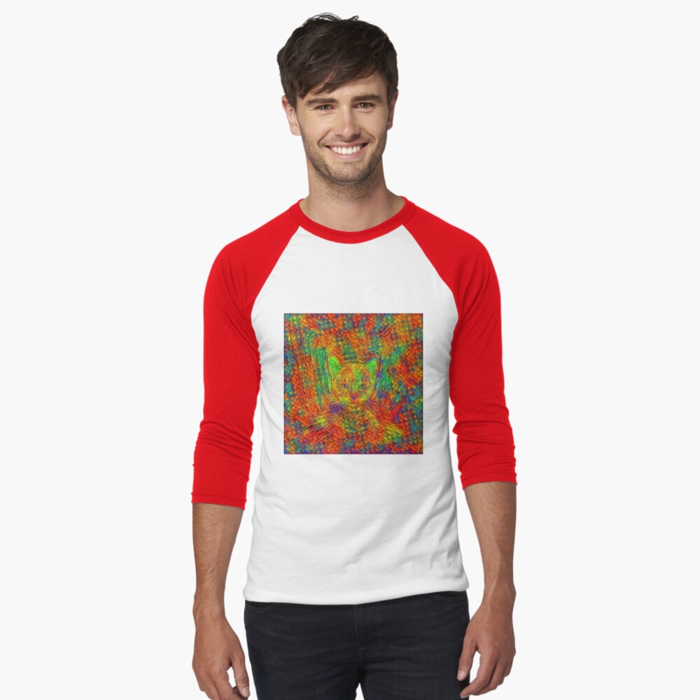 Cat Baseball ¾ Sleeve T-Shirt