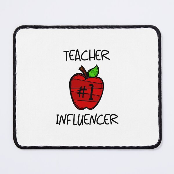 Item preview, Teacher #1 Influencer! Red (on Grey) designed and sold by PawsitiveMum.