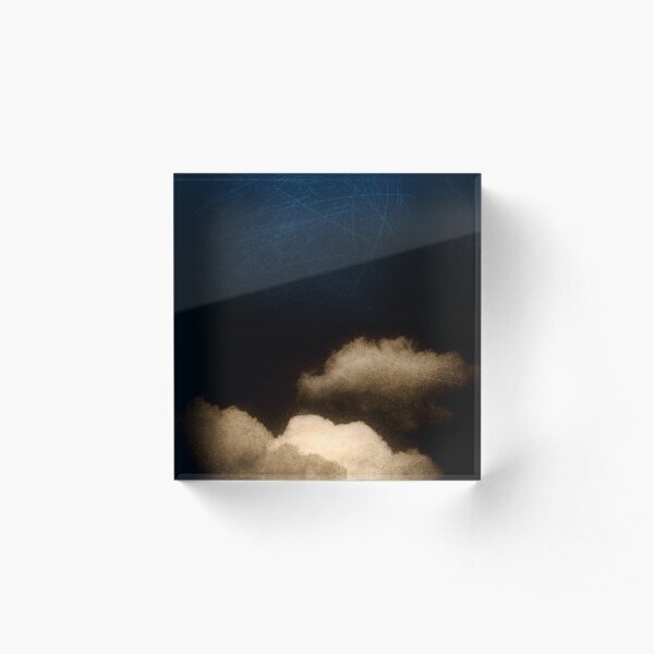 Clouds in a scratched darkness Acrylic Block