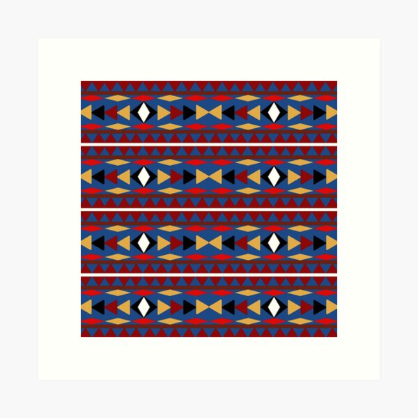 Aperçu de l'œuvre Motif bleu aztèque créée et vendue par Christina Rollo.