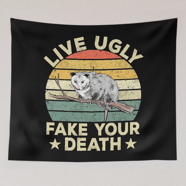 Item preview, Live Ugly Fake Your Death Retro Vintage Opossum Funny gifts  designed and sold by oniellcdlarnerm.