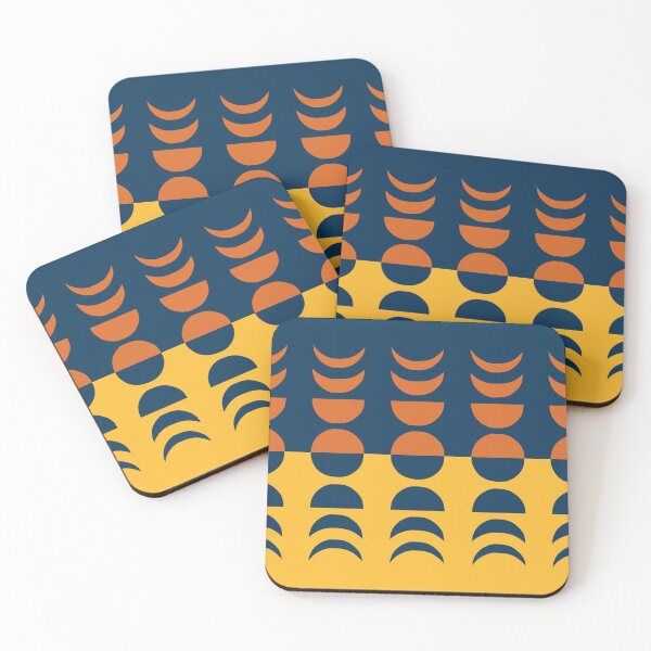 Item preview, Moon Phases 12 in Navy Orange Mustard Gold Theme designed and sold by nineFlorals.