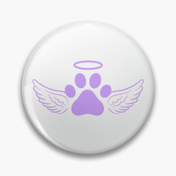 Item preview, Lilac Cat Paw Print with Angel Wings and Halo for Pet Memorial, Pet Loss designed and sold by svectormonster.