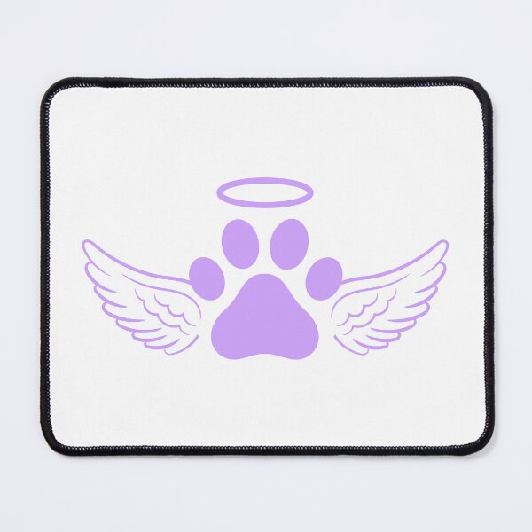 Item preview, Lilac Cat Paw Print with Angel Wings and Halo for Pet Memorial, Pet Loss designed and sold by svectormonster.