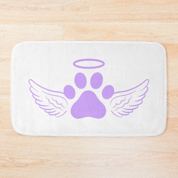 Item preview, Lilac Cat Paw Print with Angel Wings and Halo for Pet Memorial, Pet Loss designed and sold by svectormonster.