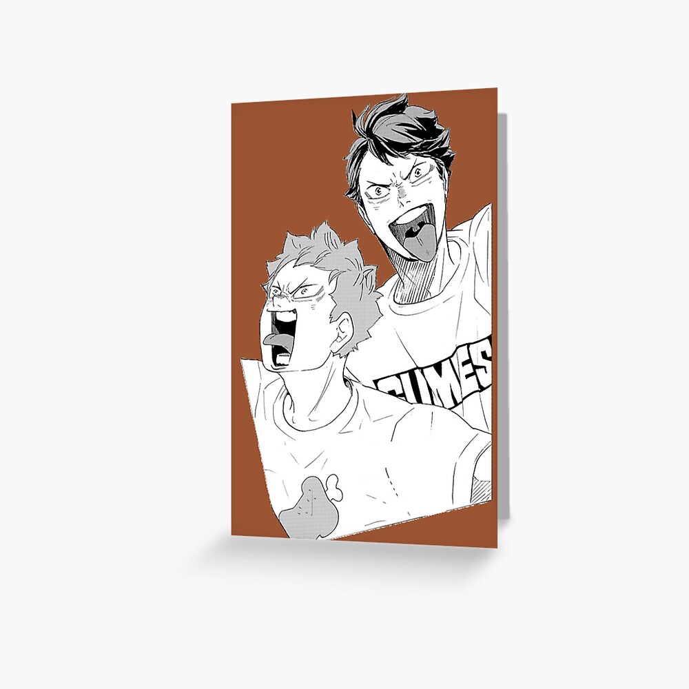 Hinata And Oikawa Timeskip Haikyuu Manga Cap Greeting Card By Sebastiabrand Redbubble 4485