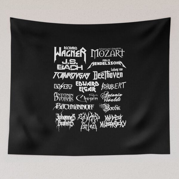Item preview, Heavy Metal-style Classical Composers (White Text) designed and sold by Ragetroll.