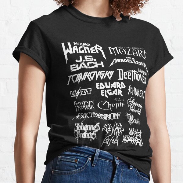 Heavy Metal-style Classical Composers (White Text) Classic T-Shirt