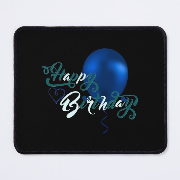 Item preview, Happy Birthday - Classy! (Blue on Black) designed and sold by PawsitiveMum.