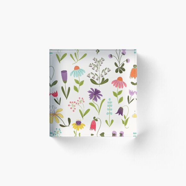 Fresh floral Acrylic Block