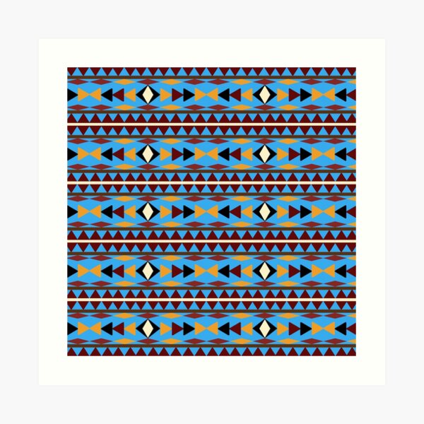 "Navajo Blue Pattern" Art Print by rollosphotos Redbubble