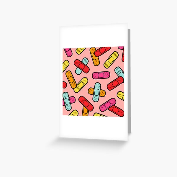 Rainbow Band-Aids Pattern Greeting Card