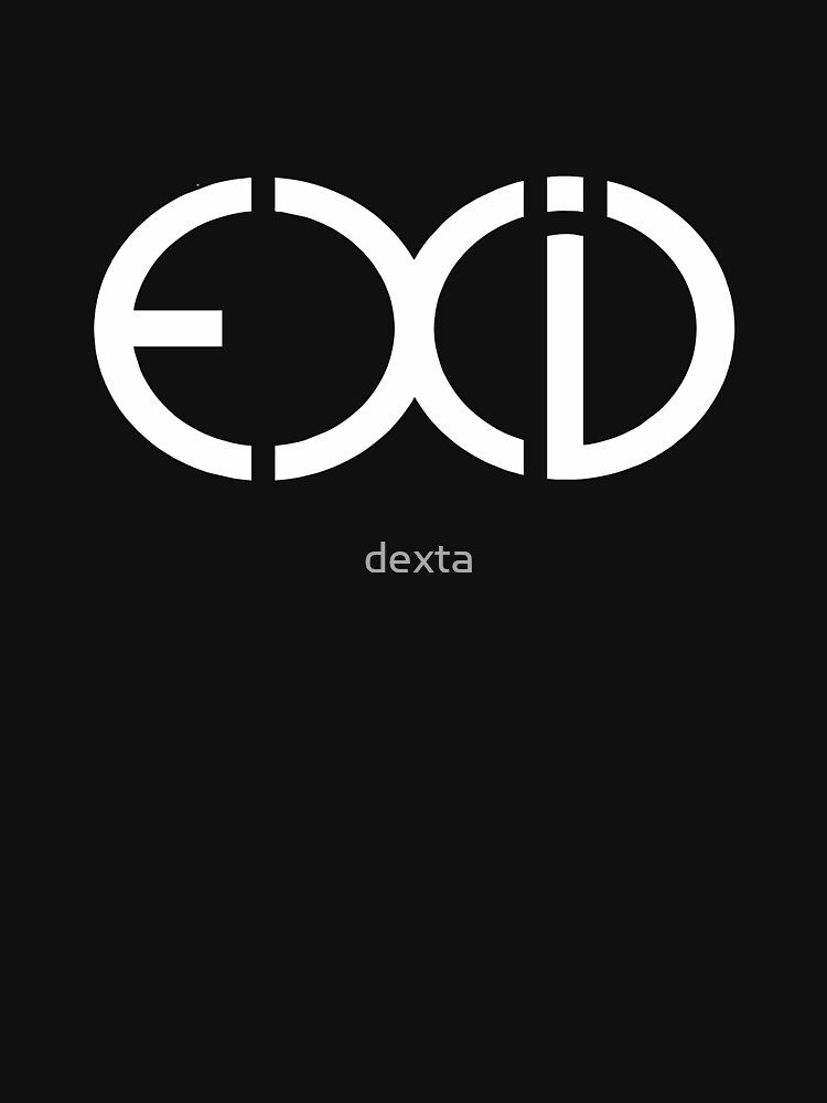 "exid white logo" Women's Fitted Scoop T-Shirt by dexta | Redbubble
