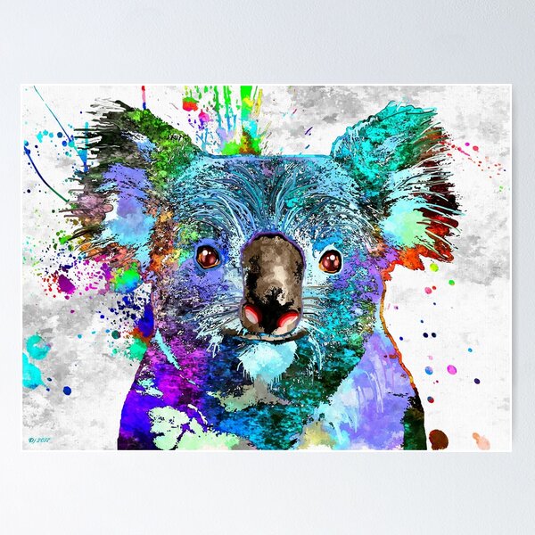 Animal Art Painting on Canvas Colorful Koala Art Pictures Print Cute Wall  Posters for Living Room Kids Room Wall Decor Framed : : Home