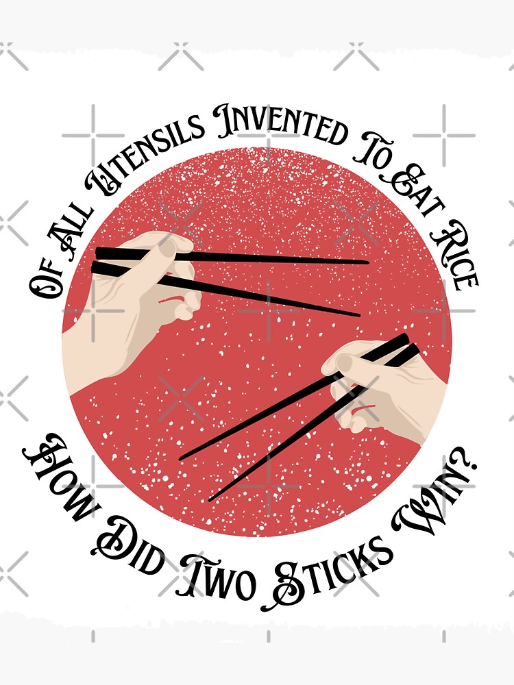 "Japan Funny chopsticks quote" Sticker by SamXDesigns Redbubble