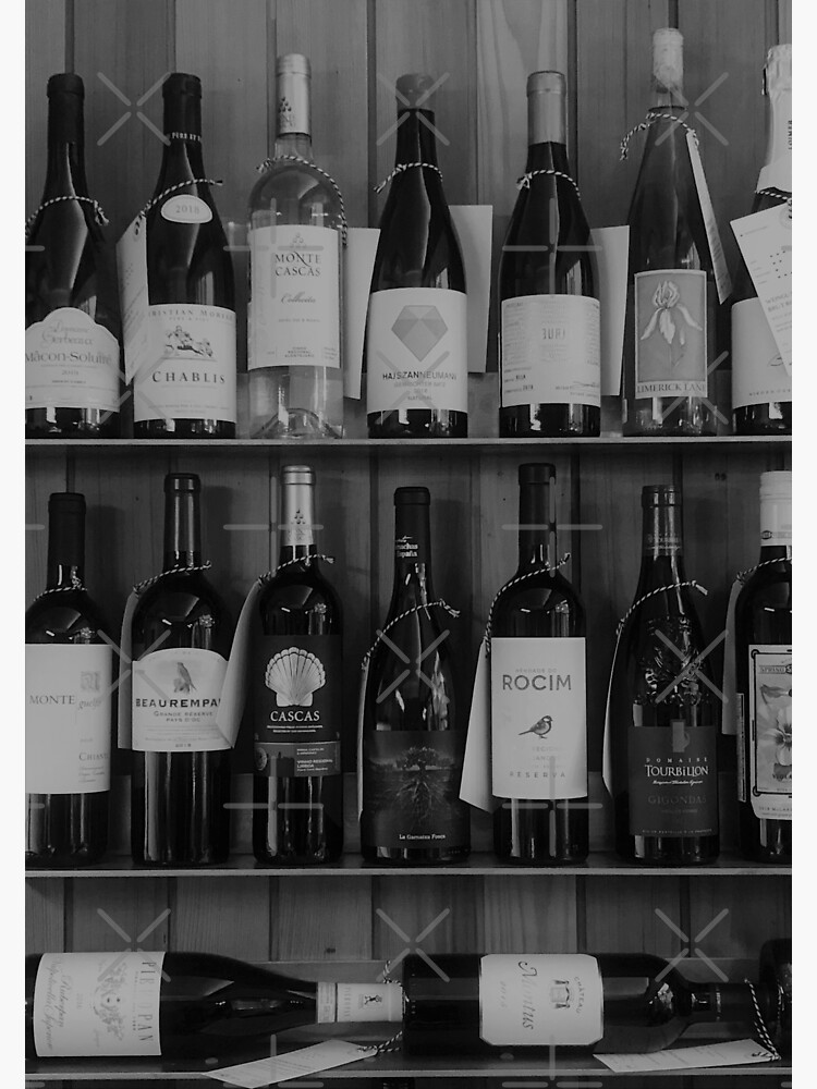 "Black and White Wine Shelf" Sticker by cerenalkan Redbubble