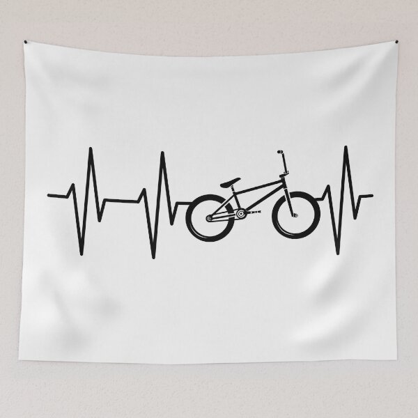 Artikelvorschau, Herzschlag Symbol mit BMX Illustration - BMX heartbeat entworfen und verkauft von AndreMi.