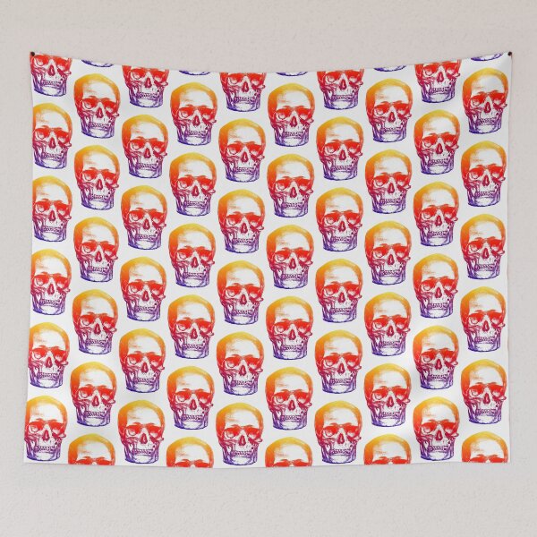 Item preview, Colorful Skull and Skulls: Edited Vintage Style Skull Engraving By Emma Dent (1877) designed and sold by TeachUrb.