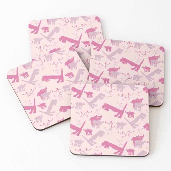 Item preview, Bisons, hunters and dinosaurs - Pinks and Grays designed and sold by MaddaMom.