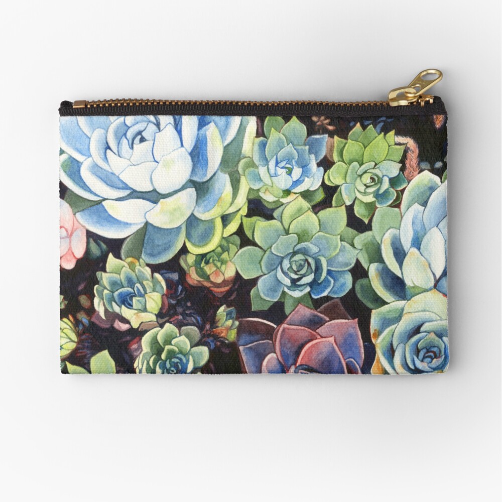 Succulent Field (watercolor) Zipper Pouch